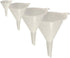 Chef Craft Set of 4 General Purpose Plastic Nested Funnel Set, Assorted Sizes, White