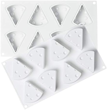 OCPO KITCHEN Cheese Silicone Baking Mold for Mousse Cake, Cheesecake, French Dessert, 3D Cheese Shape (8-Cavity)