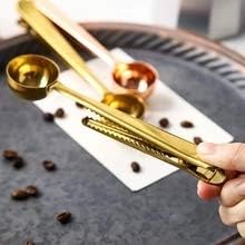 3 PCS Coffee Scoop with Clip, 2 in 1 Stainless Steel Measuring Spoon, 1 tbsp for Coffee and Tea