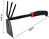 Yima Gardening Hand Tool Metal Head Hoe with 3 Teeth Rake Carbon Steel Blade Heavy Duty for loosening Soil, Weeding and Digging Rust Proof