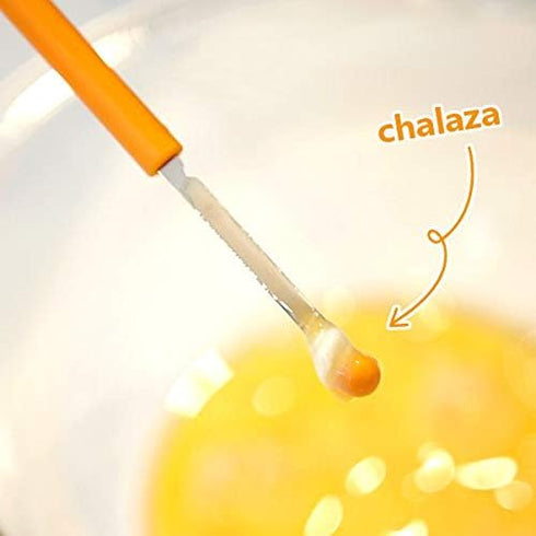 Seki Japan Egg Mix Stick, Egg Yolk and White Strring Stainless Steel Blade, Chalaza Removal Parts, with Safety Cover