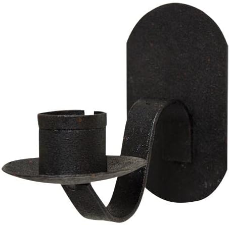 Iron Wall Sconce Black Candle Holder 3.5 Inches Long (1 Single Sconce)
