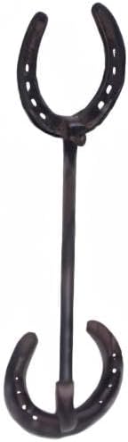 Treasure Gurus Cast Iron Horseshoe Cowboy Hat Rack, Rustic Western Wall Hook Coat Hanger