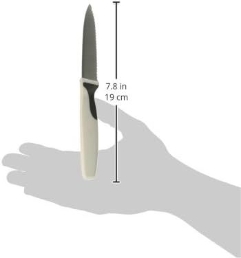 Mercer Culinary M19901P Millennia Paring Knife, 3-Inch Slim Serrated, Black Handle