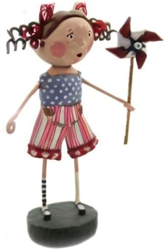 Lori Mitchell American Belle Polyresin Pinwheel, USA Stars and Stripes 12277