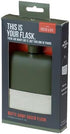 Foster & Rye 6oz Flask Whiskey Men-Stainless Steel Alcohol Matte Army Green with Canvas Wrap, Set of 1