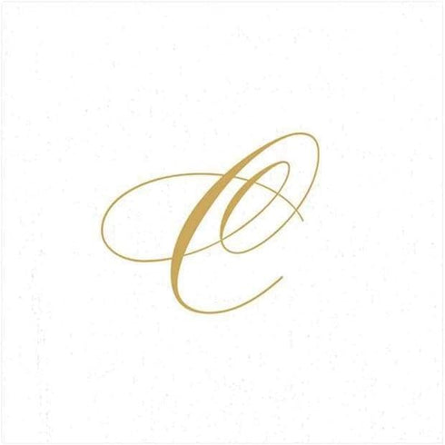 Entertaining with Caspari White Pearl Cocktail Napkins, Monogram C, Pack of 30 (2900CG.C)