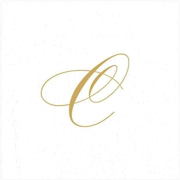 Entertaining with Caspari White Pearl Cocktail Napkins, Monogram C, Pack of 30 (2900CG.C)