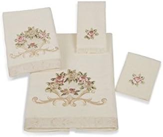 Avanti Linens Rosefan Fingertip Towel, Ivory, 18.00" x 11.00"