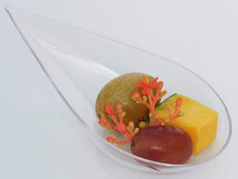 Zappy Clear Plastic Tear Drop Appetizer Spoon - 100 Count, 4 Inches, Tasting Spoons, Soup Spoons