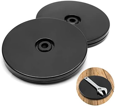 Jersvims 2Pcs 6 Inch Black Acrylic Turntable Platter, Round Rotating Organizer for Kitchen Pantry Cabinet