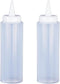 HIC Kitchen Refillable Squeeze Bottles with Nozzle Caps, Clear, BPA Free, 8-Ounce,