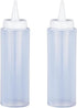 HIC Kitchen Refillable Squeeze Bottles with Nozzle Caps, Clear, BPA Free, 8-Ounce,
