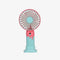 New Cartoon Fruit Handheld Fan, USB Charging Portable Fan with Base, 2-speed Wind (Dblue)