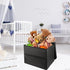 L17W13H13inches Collapsible Ottoman with Storage - Foot Rest Ottoman with Side Pocket - Black
