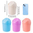 2 Pcs Plastic Mini Wastebasket Trash Can, Swing Lid with 120 Trash Bags for Home, Office, Blue + Purple
