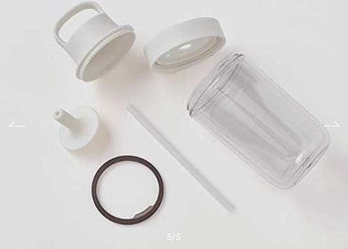 KINTO Togo Bottle, 16.9 fl oz (480 ml), White, Lightweight Water Bottle with Straw, Dishwasher Safe