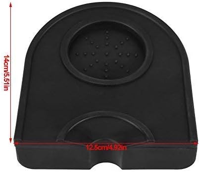 Silicone Coffee Tamp Mat, Anti-Skid Espresso Tampering Corner Pad Tool (Black)