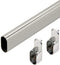 Oval Wardrobe Tube Closet Rod, Polished Chrome, Welded Steel, 1.0mm Thick with End Supports (1, 18")