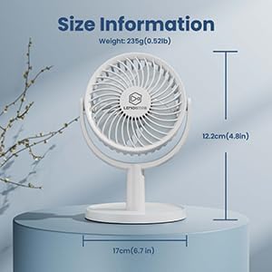 4 Inch Strong Desk Fan, 4 Speeds, Quiet, 310 Rotation, Detachable, Lightweight, Easy to Clean, Mini USB Fan for Home,