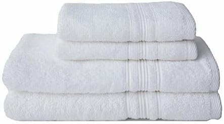 Charisma 4pk Set: 2 2 Luxury Towels Hand Towels & Wash Cloths (White)