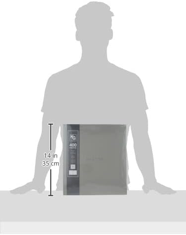 Kiera Grace Jocelyn Photo Album, 400-Pocket, Gray, with CD Storage Pocket, 13.19"x12.01"x1.5"