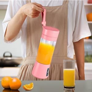 Portable Blender, USB Rechargeable Personal Fruit Blender, Mini Smoothie Blender (Pink)