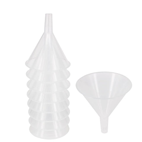 8 Pack Multi-Purpose Plastic Funnels, Long Reaching Spout (4.7 ), Easy Content Transfer by ZMYBCPACK