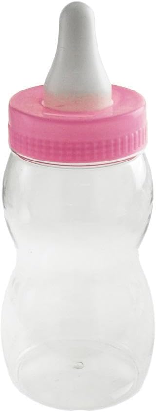 Homeford Jumbo Milk Bottle Coin Bank Baby Shower Plastic Container, 10-inch, Light Pink