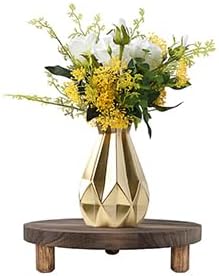 MADOCEGO 2 Pcs Wood Plant Stand Wooden Plant Stool Round Riser Display Stand