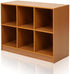 Furinno Basic 3x2 Cube Storage Bookcase Organizer with Bins in French Oak Grey/Black