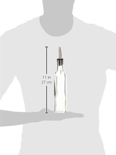 Winco Oil/Vinegar Bottle with Top, 8-Ounce, Clear, Medium