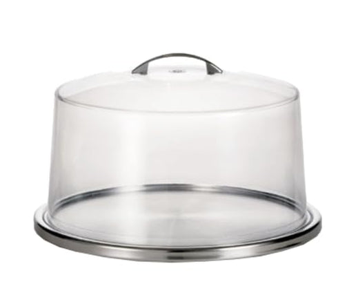 TableCraft H820P Stainless Steel Cake Plate, Low Profile 12" Diameter Serving Platter, Hand Wash Only