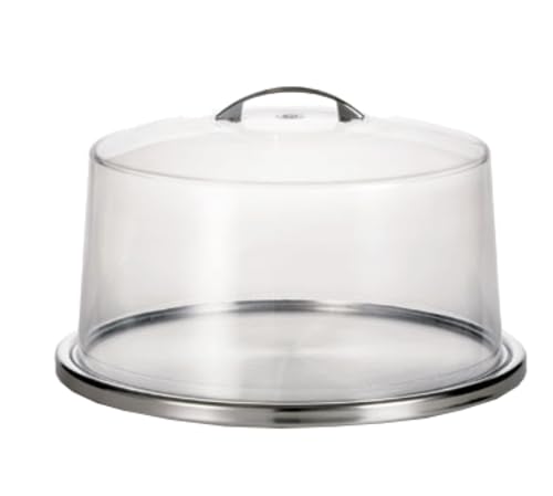 TableCraft H820P Stainless Steel Cake Plate, Low Profile 12" Diameter Serving Platter, Hand Wash Only