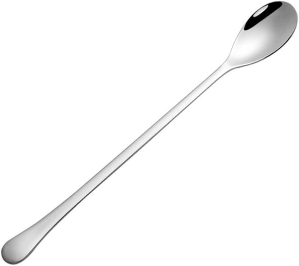 9.25-Inch Long Handle Iced Tea Spoon, Premium 304 Stainless Steel Cocktail Stirring Spoon, Silver