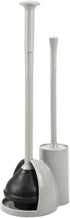 mDesign Hidden Plunger and Brush Set for Toilet Bowl, Modern Toilet Brush and Plunger Combo with Holder Caddy (Aura