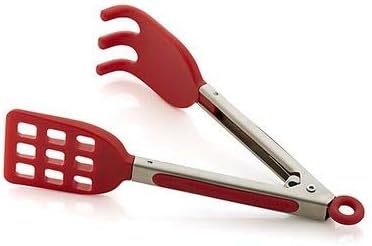 Mini Easy-Grip Waffle Tongs Holder, Non-Slip Handle, Red (1pc Waffle Tongs)