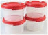 Tupperware Modular Mates Set of 4 Sheer #1 Rounds, 7 oz. Capacity Each with Liquid Airtight Seals