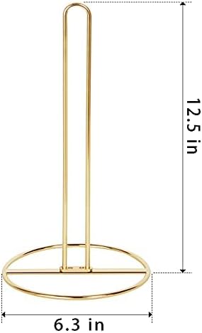 Gold Paper Towel Holder Countertop by OBODING, Kitchen Stand Holder for Organization and Storage, Fits Standard and