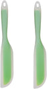 Flexible Kitchen Spatula Scraper Turner, Nonstick Silicone Knife Shaped Cooking Utensils with Nylon Core, Green (Set of