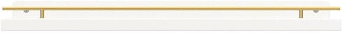 Set 3, WOPITUES Floating Shelves with Gold Metal Guardrail, Shelves for Wall Decor of Wall Shelves for Bedroom