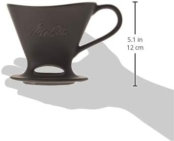 Melitta 1 Cup Porcelain Pour-Over Cone Coffeemaker, Glossy Black