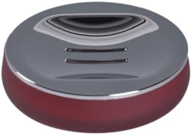 Gedy Tiglio Round Red Soap Dish in Glass, Thermoplastic Resin