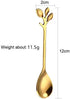 20 Pack 4.7 Inch Gold Stainless Steel Leaf Coffee Spoons for Dessert, Stirring, Mixing