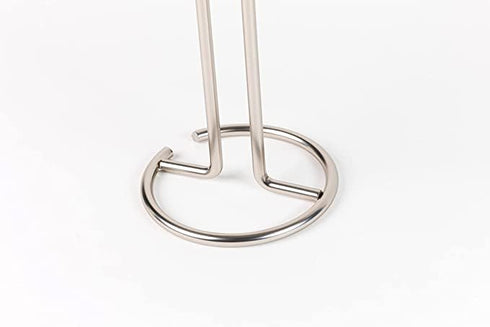 FitWell Paper Towel Holder for Kitchen Countertops, Steel Stand for Standard & Jumbo Rolls, Satin Nickel
