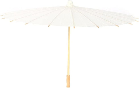 White Papier Umbrella Parasol, Handmade Classical Craft Umbrella, DIY Free to Draw