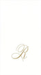 Caspari Pack of 24 White Pearl Paper Linen Guest Towels, Monogram Initial Abstract