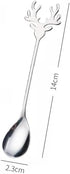 10 Pieces Stainless Steel Mini Coffee Espresso Spoon, Elk shaped spoon Flatware Dessert Teaspoons Small Soup Spoons, 5.5 inch Specialty Demitasse Stirring Spoons
