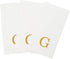 15.8 7.9 Inch 50 Luxenap X Linen-Feel Guest Towels, Lettered Hand Towels - Gold Letter 'G', Sans Serif Font, White