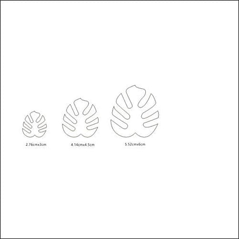 CHENRUI Cookie Fondant Cutters Set of 3 Monstera Leaf Polymer Clay Cutters